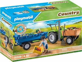 Playmobil Country 71249 Harvester Tractor with Trailer for Ages 4 & Up