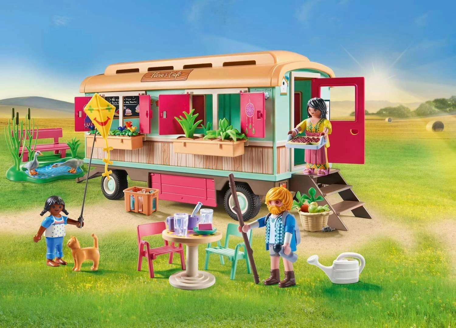 Playmobil Country 71441 Cosy Train Caf & Vegetable Garden for Ages 4 
