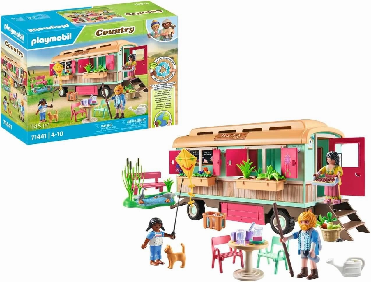 Playmobil Country 71441 Cosy Train Caf & Vegetable Garden for Ages 4 