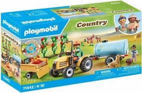 Playmobil Country 71442 Tractor with Trailer & Water Tank for Ages 4 