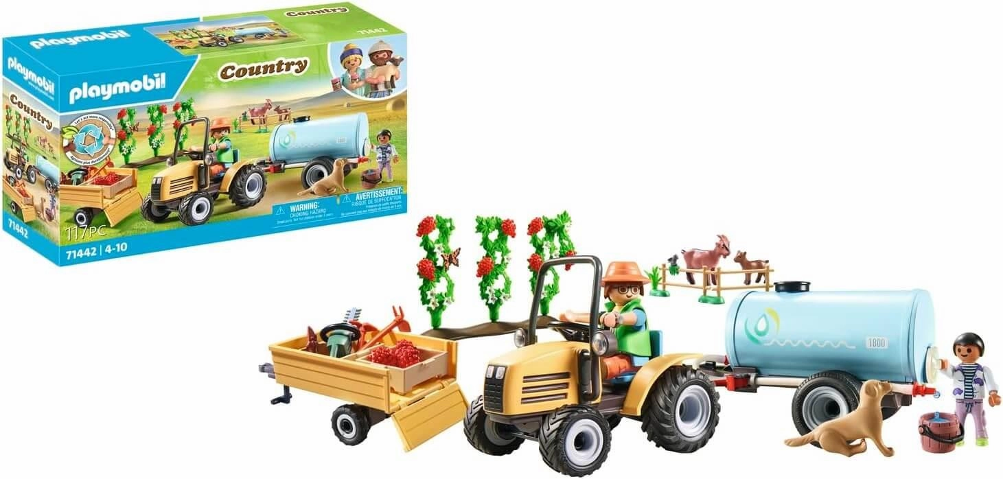 Playmobil Country 71442 Tractor with Trailer & Water Tank for Ages 4 