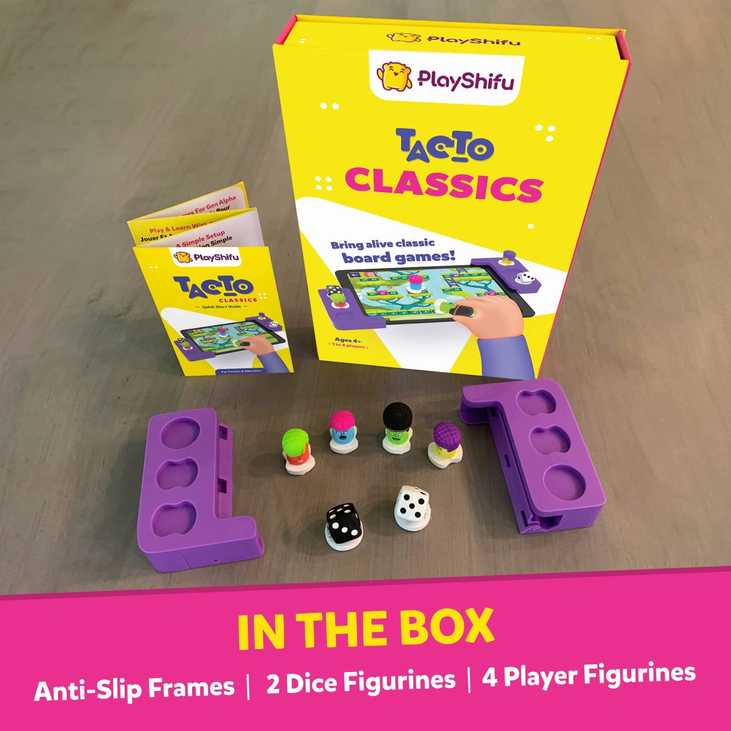 PlayShifu Tacto Classics - 4in1 Digital Board Games - Ludo, Checkers, Ladders, Tic Tac Toe for Kids Ages 4 Years & Up