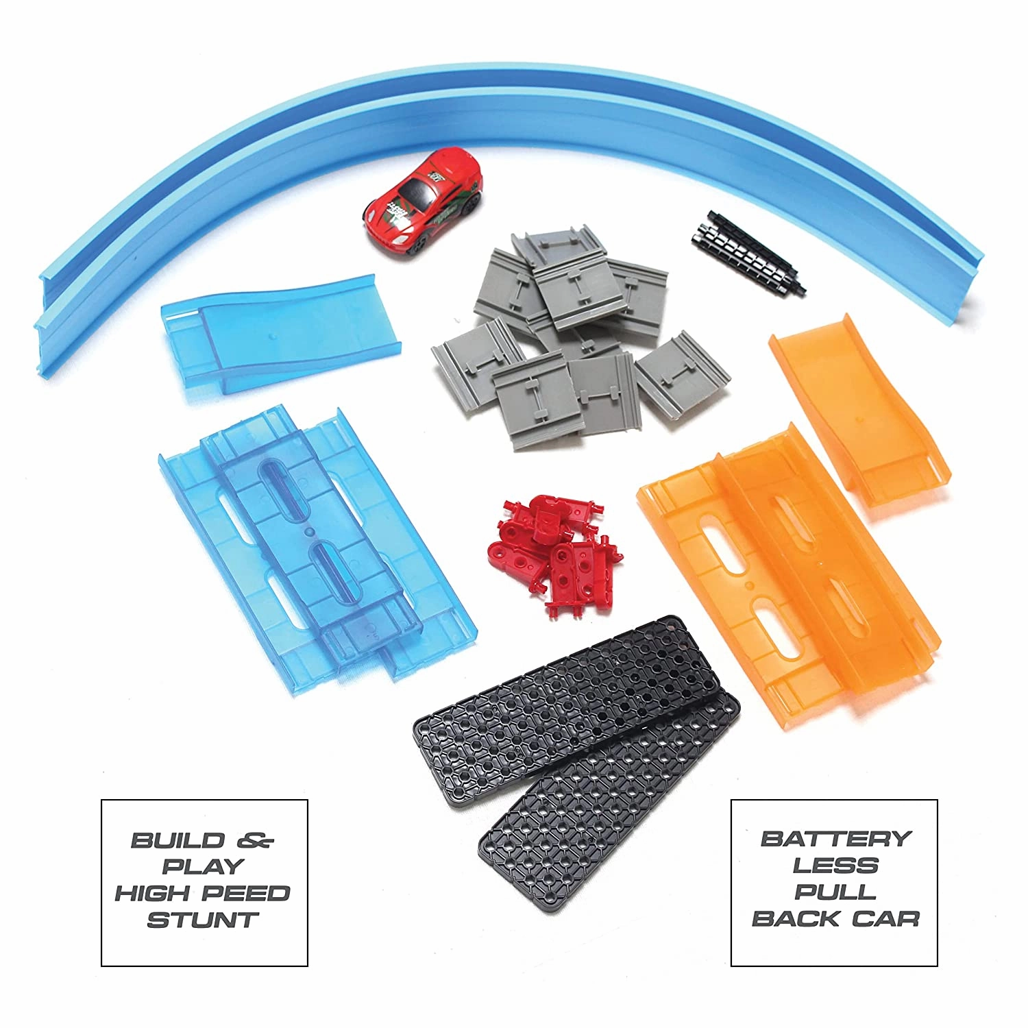 Playzu Track Champion  34pcs Double 360 Degree Loops Racing Track Game with Building Block Sets