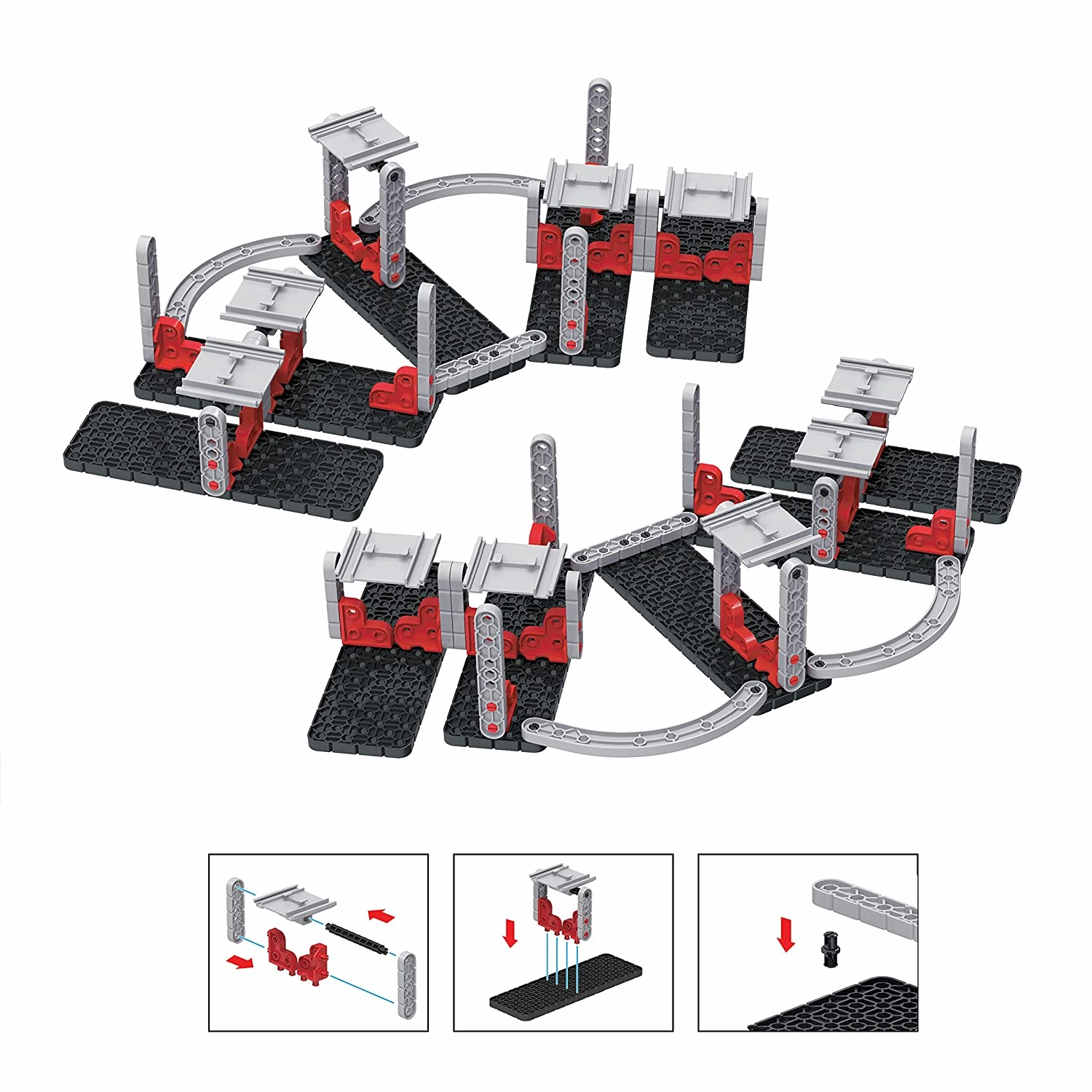 Playzu Track Champion  68pcs Four 360 Degree Loops Racing Track Game with Building Block Sets