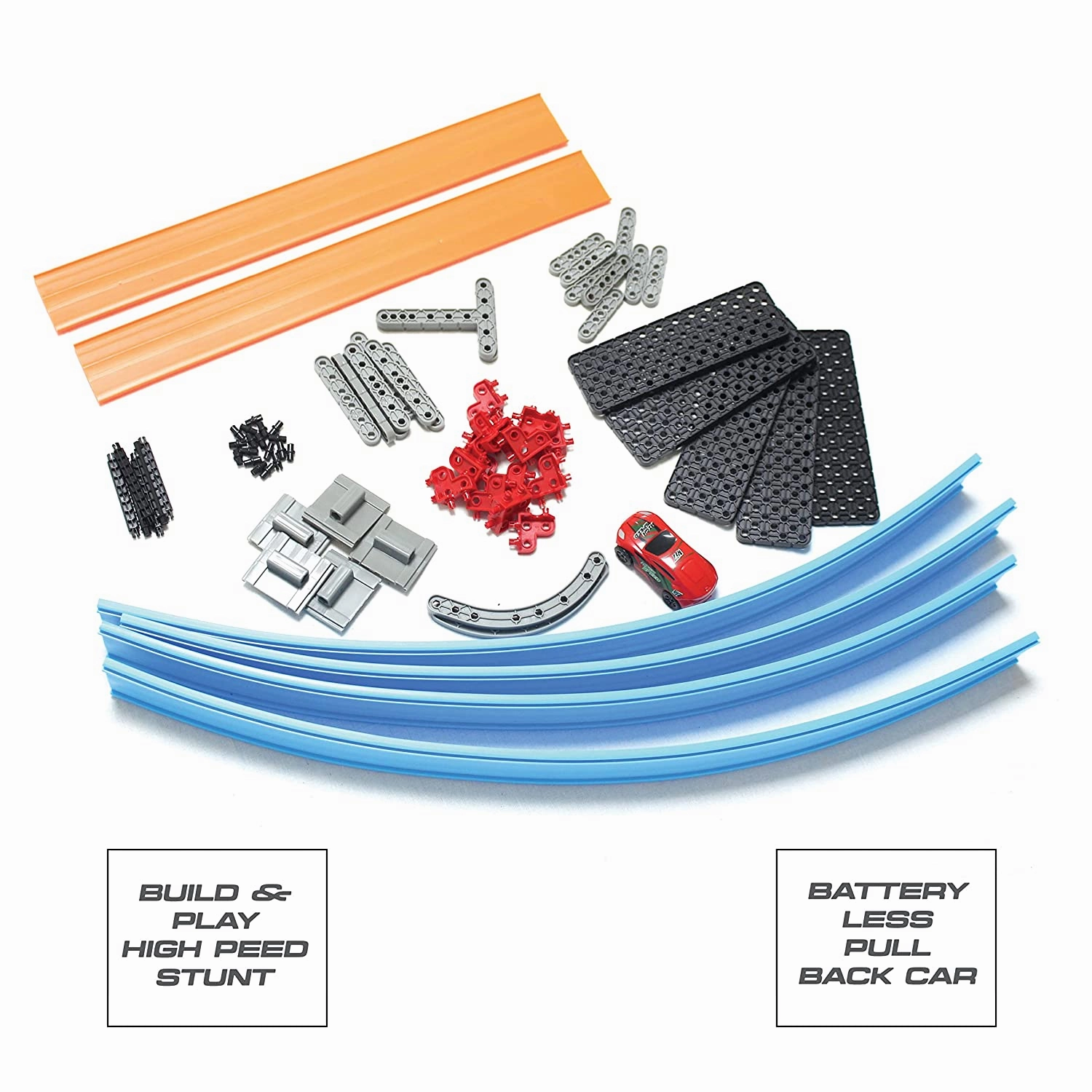 Playzu Track Champion  68pcs Four 360 Degree Loops Racing Track Game with Building Block Sets
