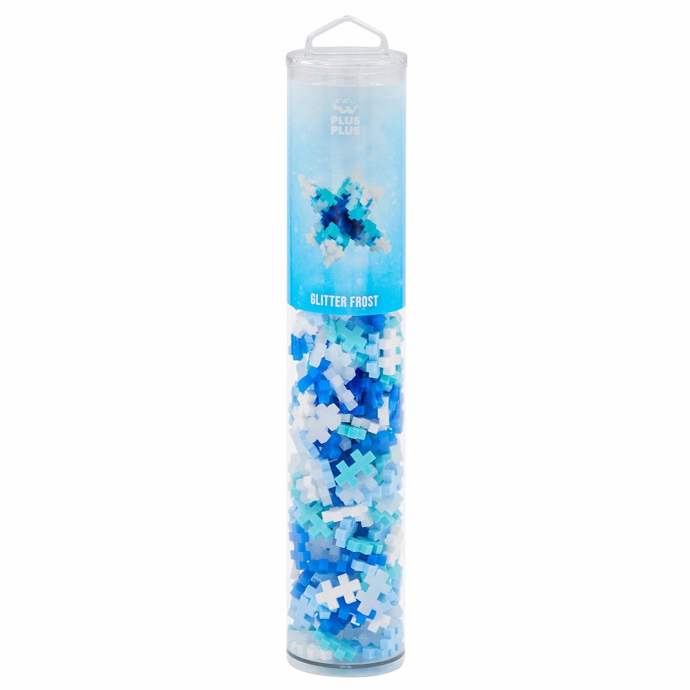 Plus-Plus Open Play Tube - Glitter Frost Mix - 240 pcs Construction Set for Ages 5 
