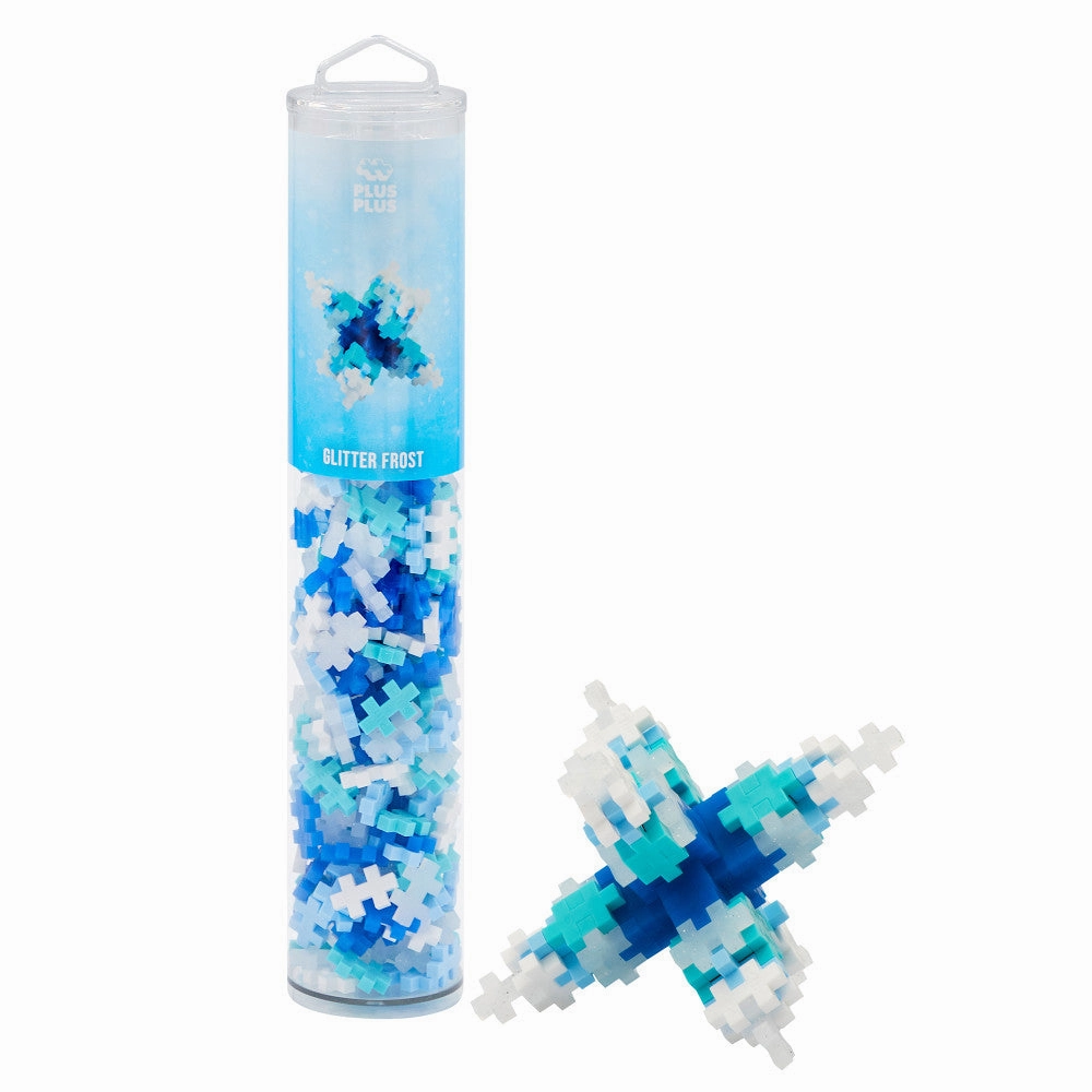 Plus-Plus Open Play Tube - Glitter Frost Mix - 240 pcs Construction Set for Ages 5 
