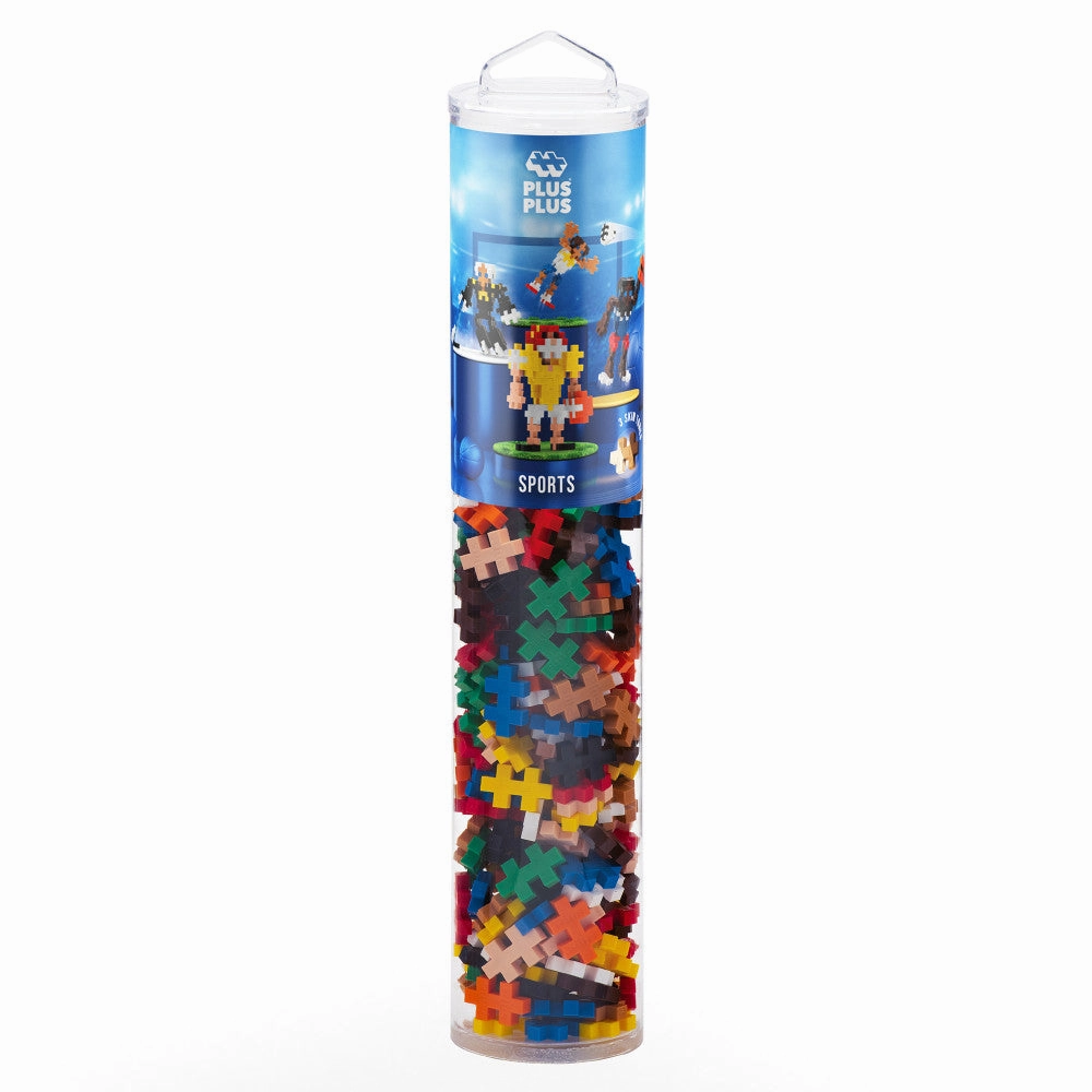 Plus-Plus Sports Mix Instructed Play Tube, 240 Pieces for Kids Ages 5 