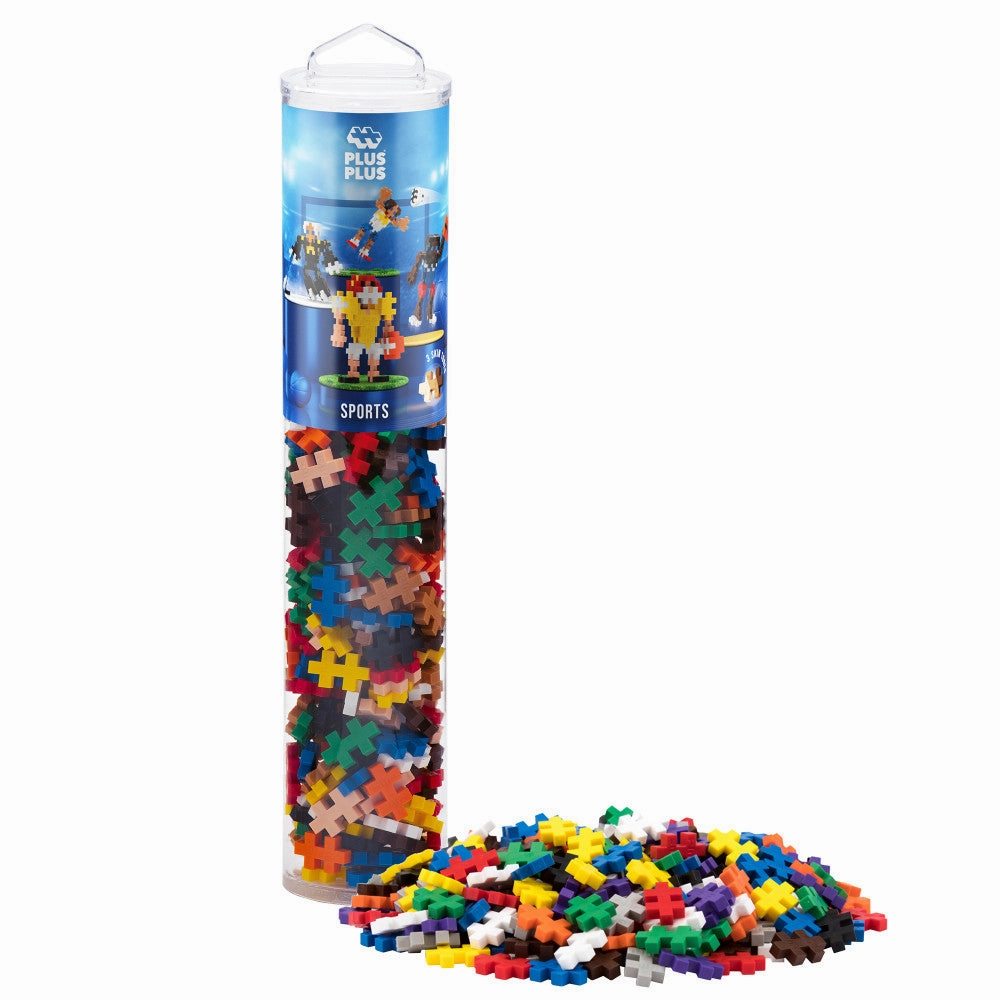 Plus-Plus Sports Mix Instructed Play Tube, 240 Pieces for Kids Ages 5 