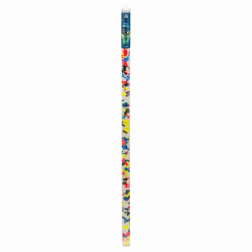 Plus-Plus Super Tube - Glow in the Dark Mix - 500 Pieces for Kids Ages 5 