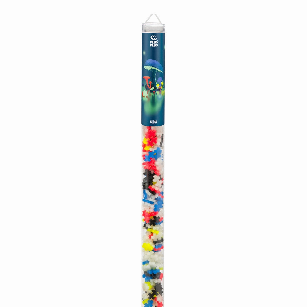 Plus-Plus Super Tube - Glow in the Dark Mix - 500 Pieces for Kids Ages 5 