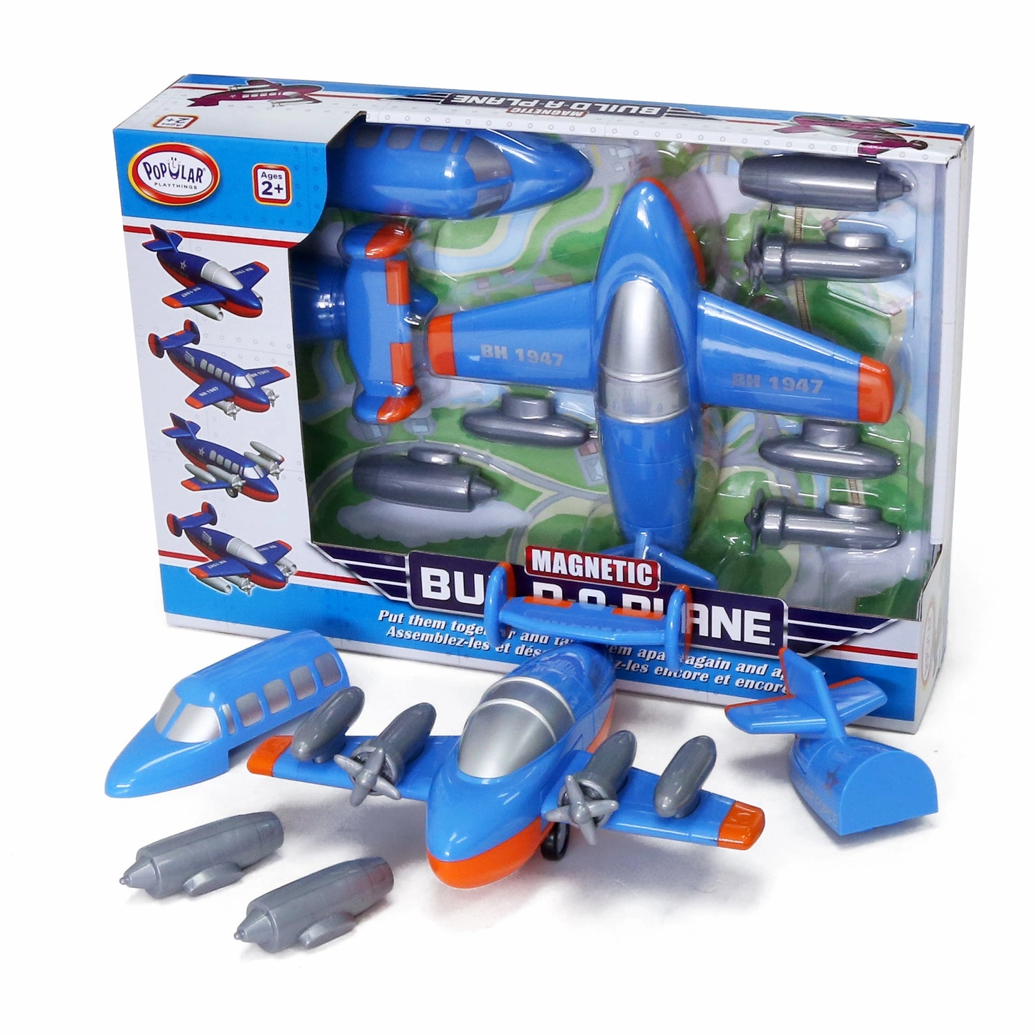Popular Playthings Magnetic Build-a-Truck Plane - 12-Piece Playset