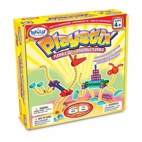 Popular Playthings Playstix Flexible Set - 68 Piece Construction Toy