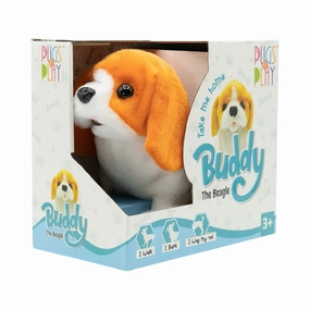 PUGS AT PLAY BUDDY THE BEAGLE WALKING DOG