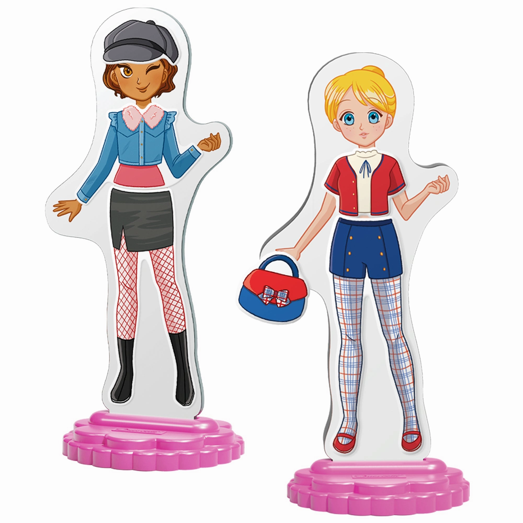 Quercetti 57-Piece Magnetic Fashion Dolls C Dress-Up Fun