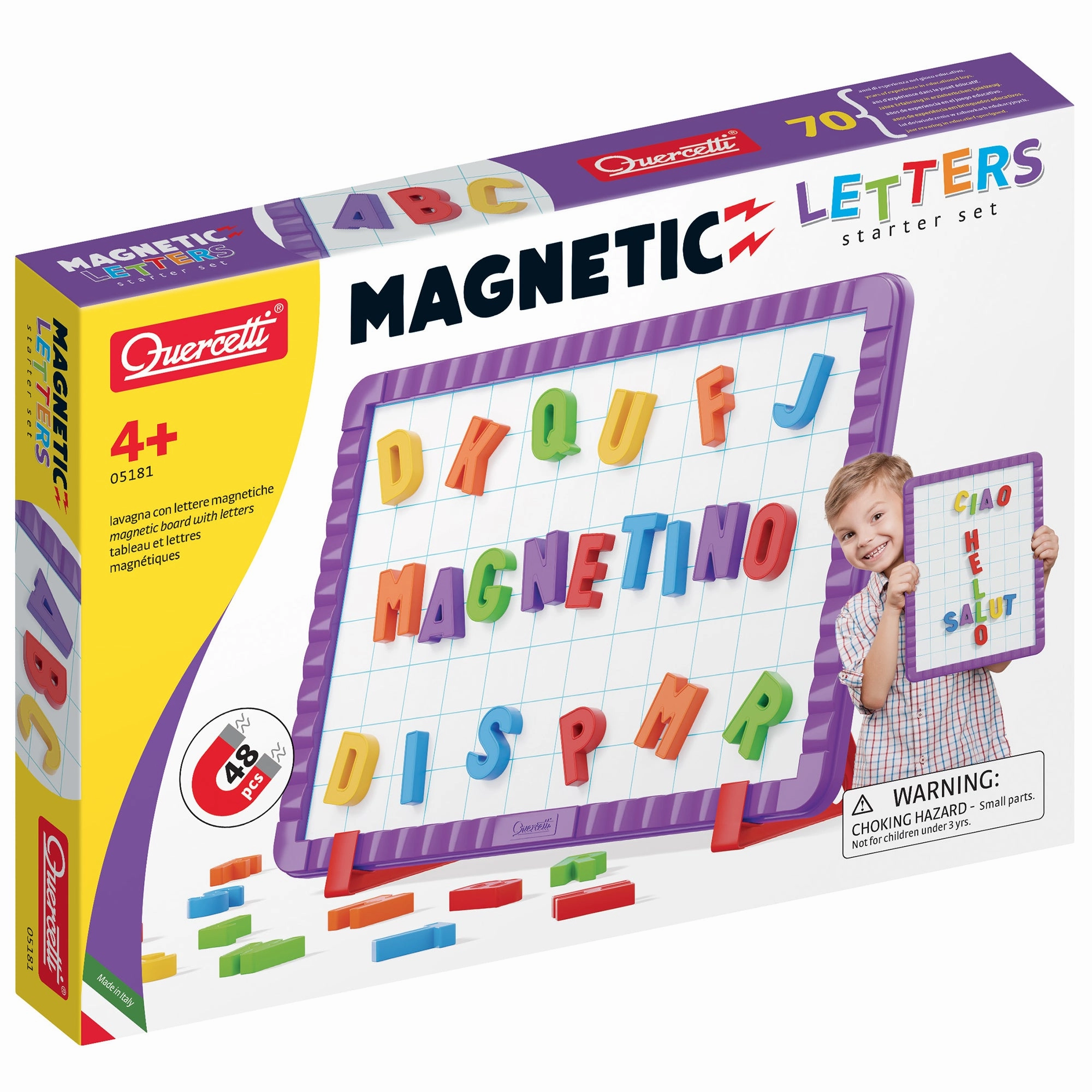 Quercetti Magnetic ABC Spell Master Set - 44 Colorful Letters for Kids 4 