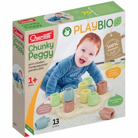 Quercetti PlayBio Chunky Peggy - Eco-Friendly Sorting and Stacking Toy