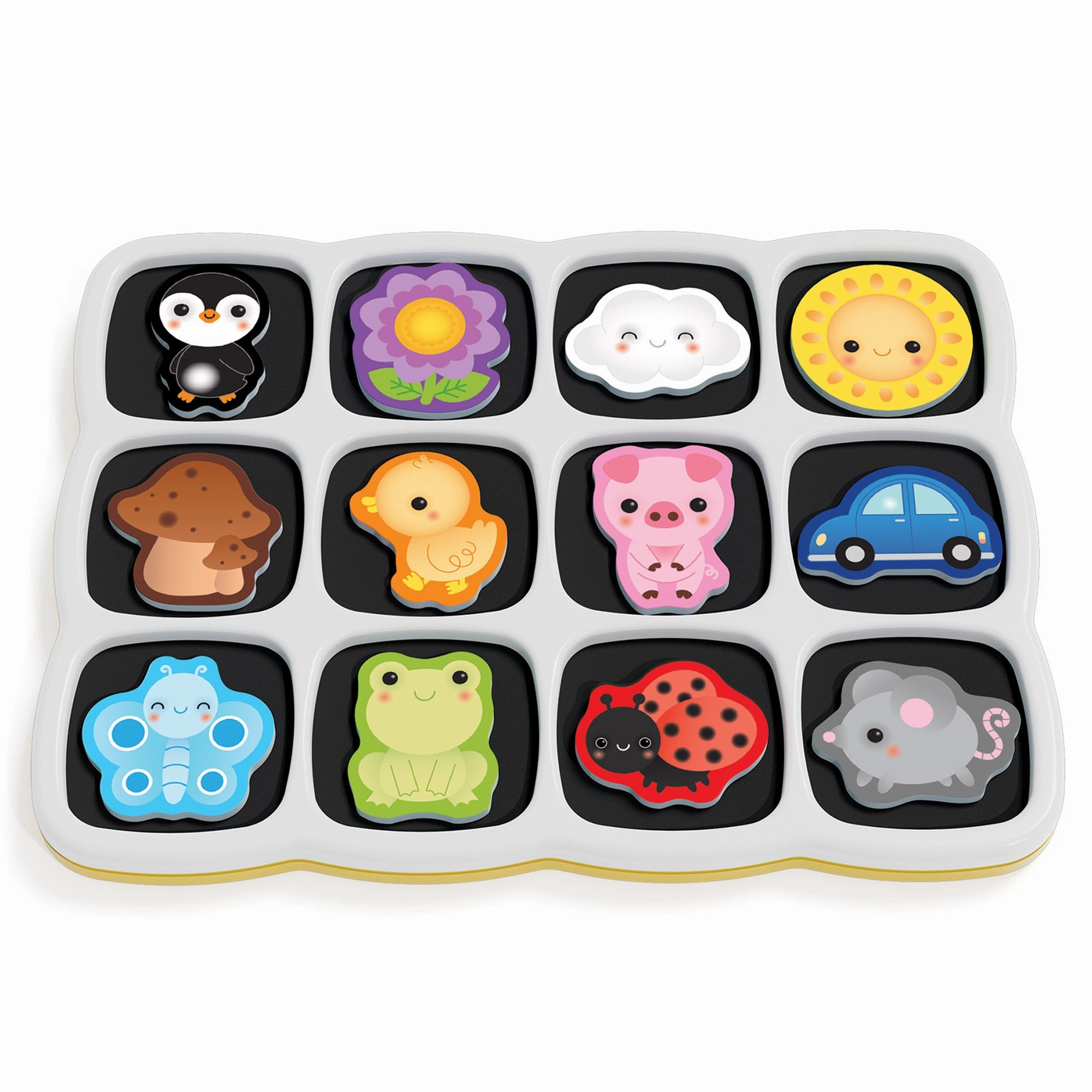 Quercetti Smart Puzzle First Colors 13pc Double-Sided Magnetic Animal & Car