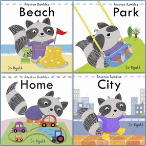 Raccoon Rambles 4-Book Adventure Set for Toddlers
