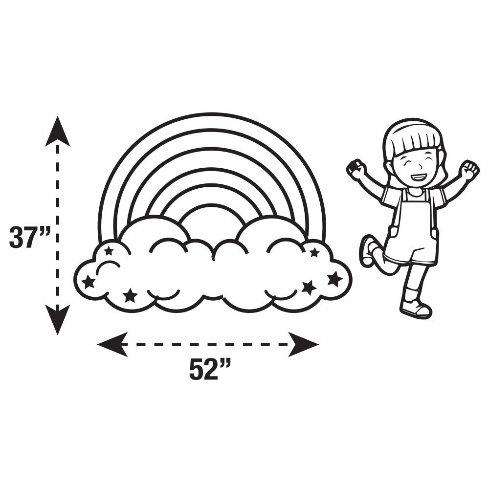 Rainbow Cloud FluffyFloor Cushion: Plush Inflatable Floor Pillow for Kids