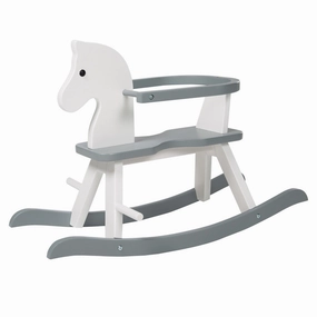 Roba Wooden Rocking Horse - White & Gray