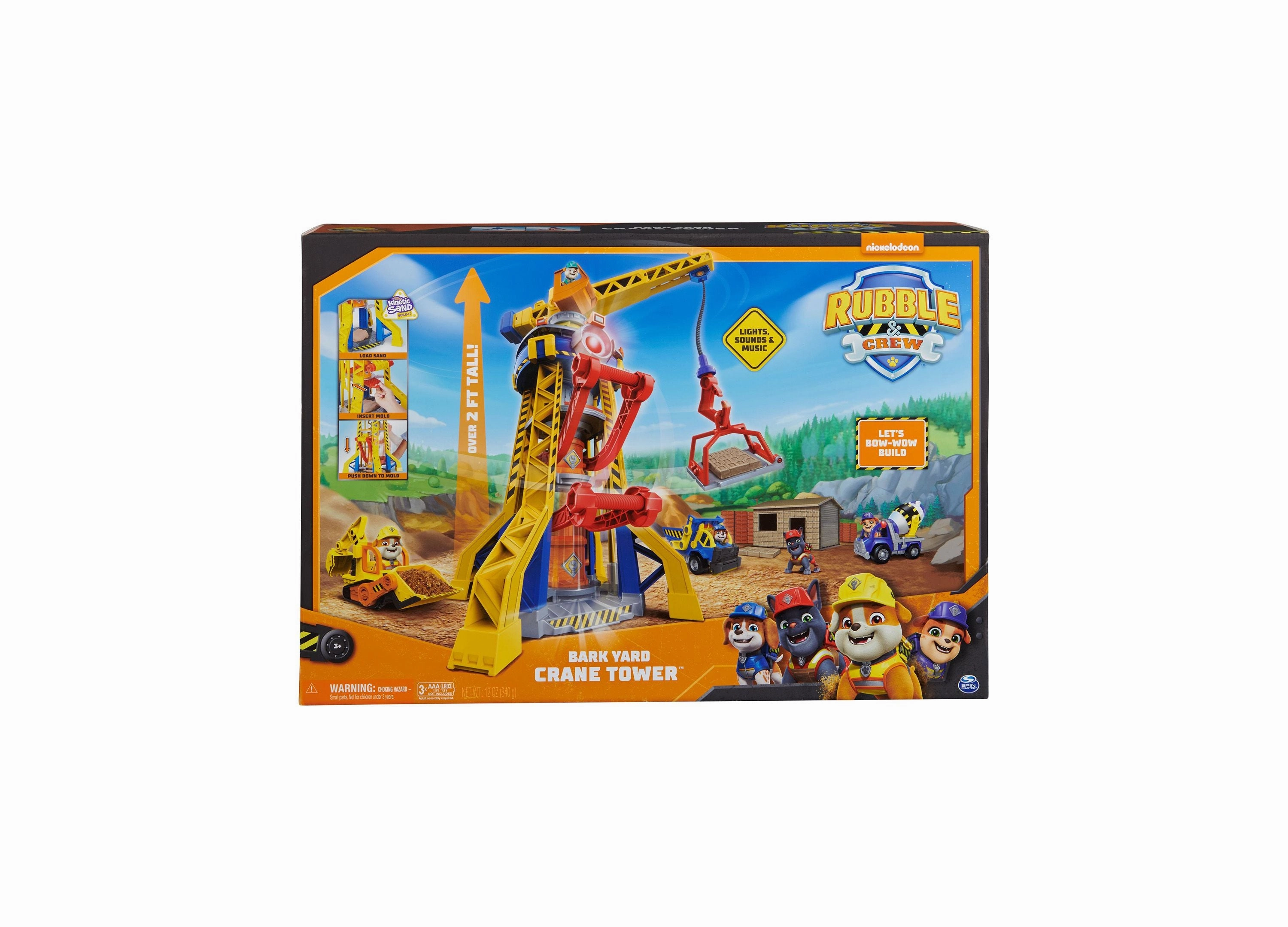 Rubble & Crew Bark Yard Crane Tower Playset with Kinetic Sand and Action Figure