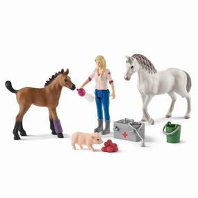 Schleich Farm World Vet Visting Mare And Foal Set