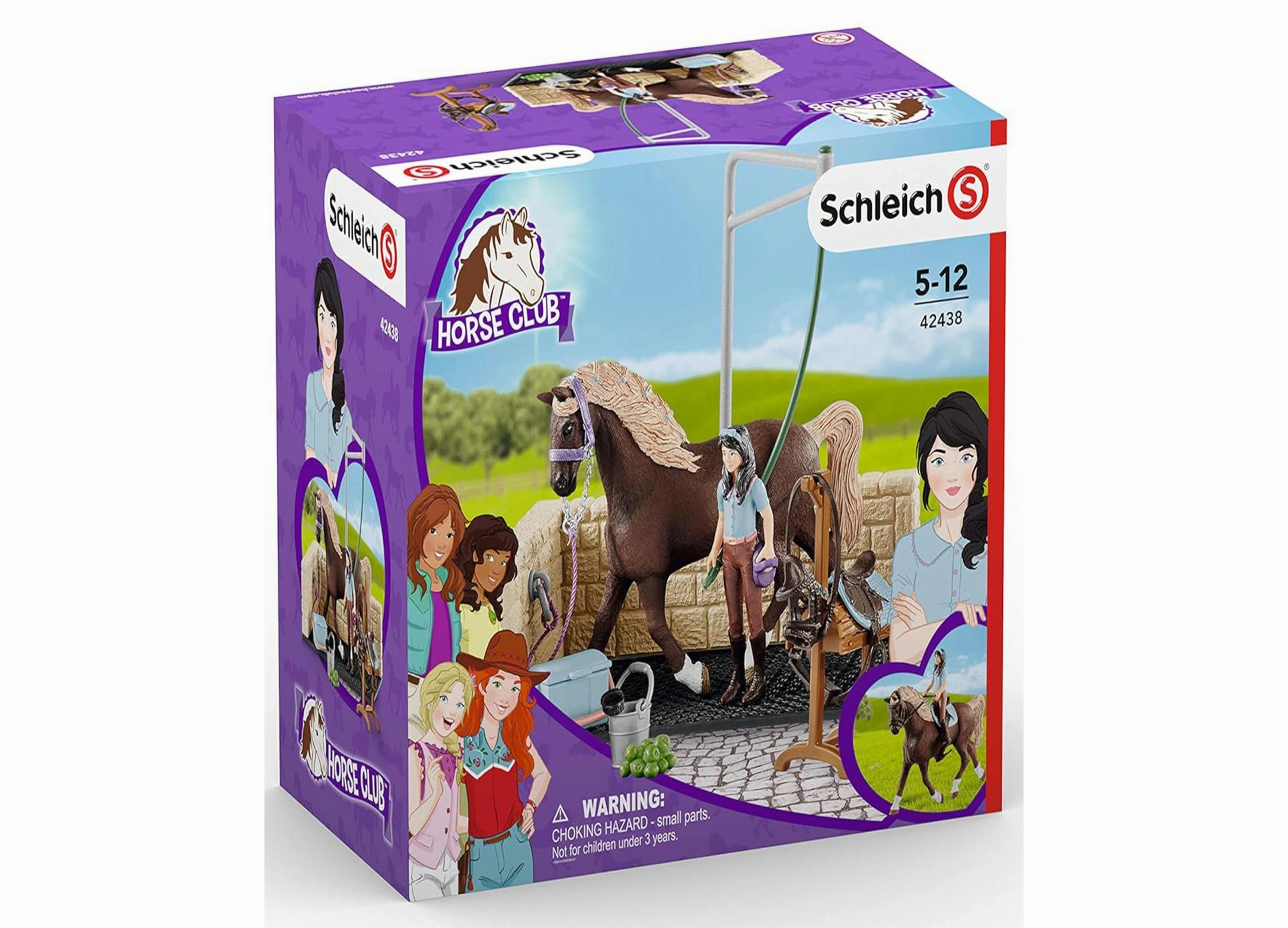 Schleich Horse Club Emily & Luna Horse Washing Station Playset, 19 Pieces