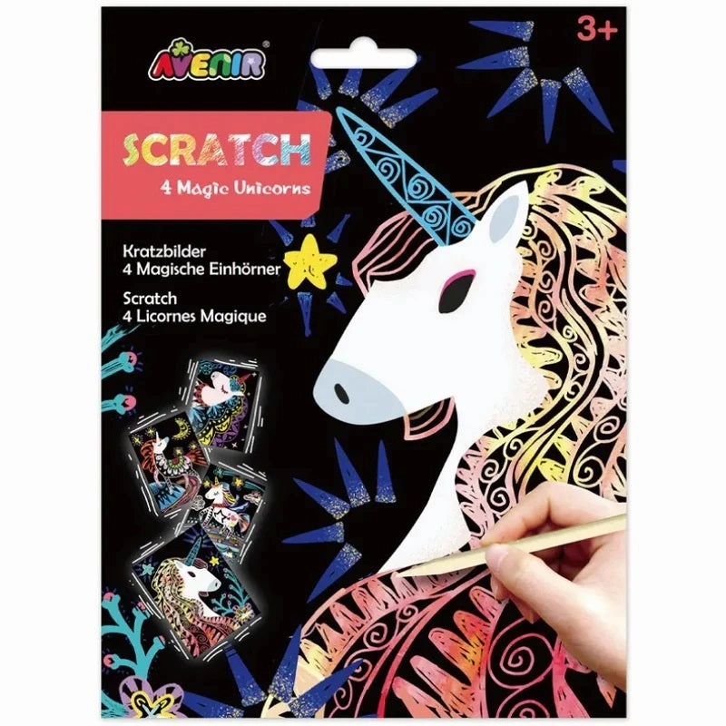 Scratch Art - 4 Magic Unicorns
