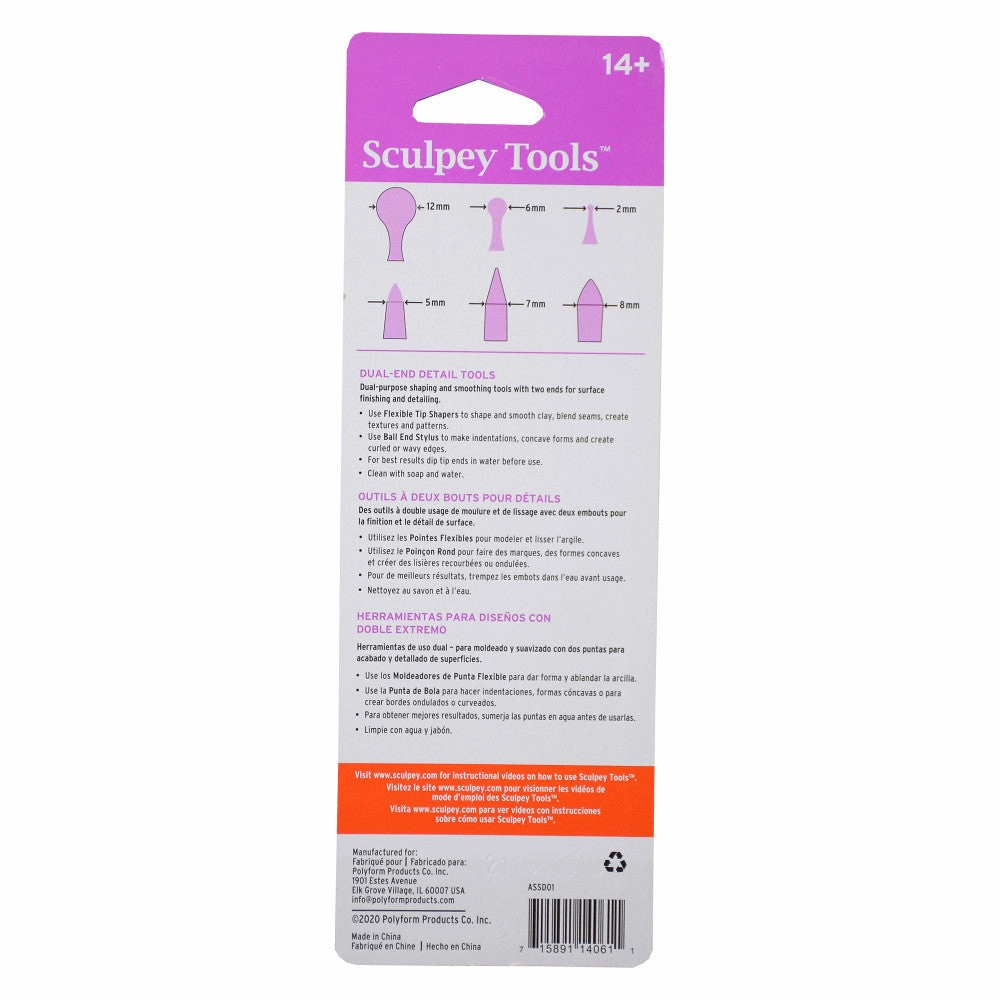Sculpey Sculptor's Dream Dual End Detail Tools  3pc Sculpting Set