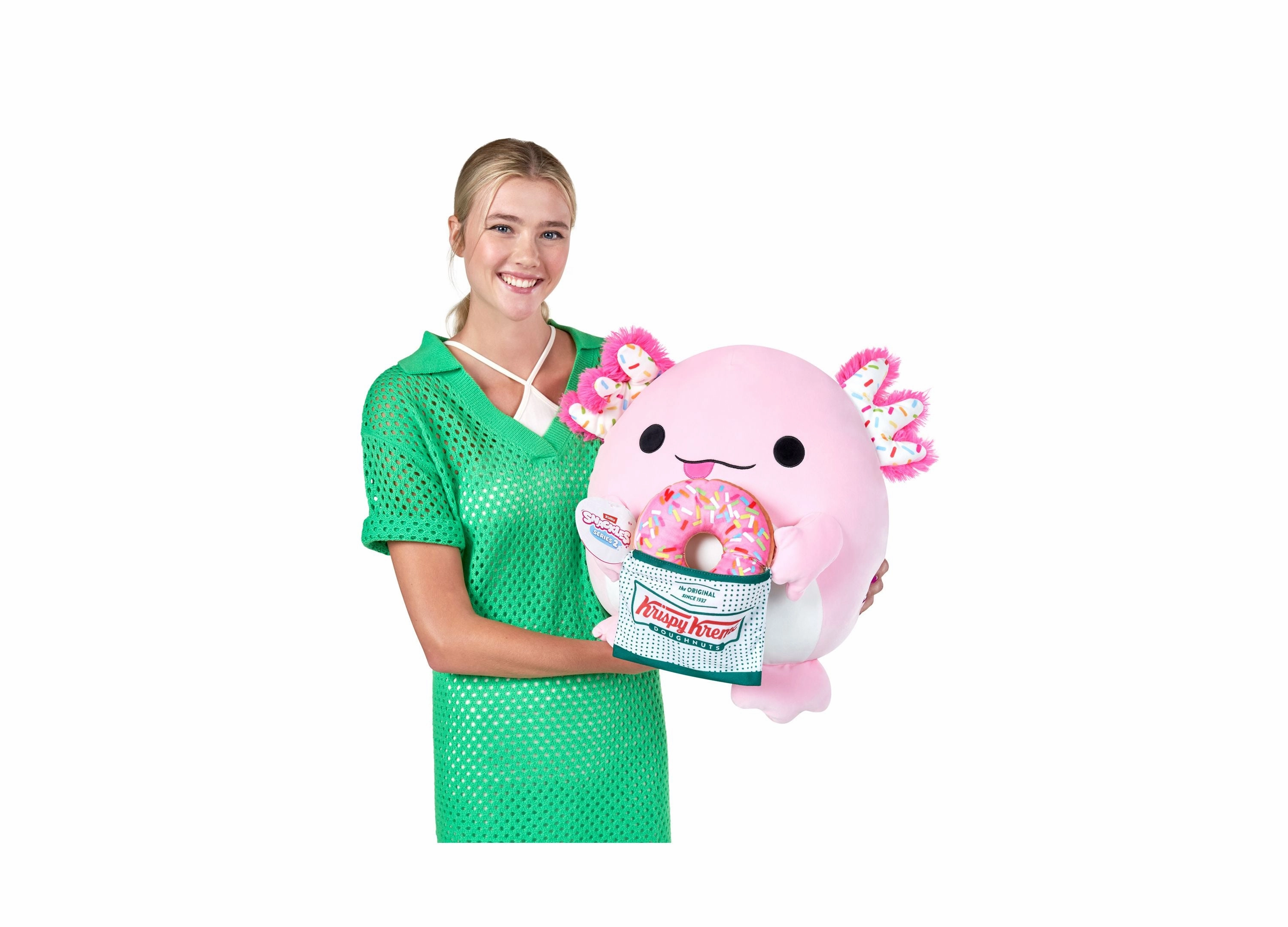 Snackles Zuru 16-Inch Krispy Kreme Axolotl Soft Plush Toy