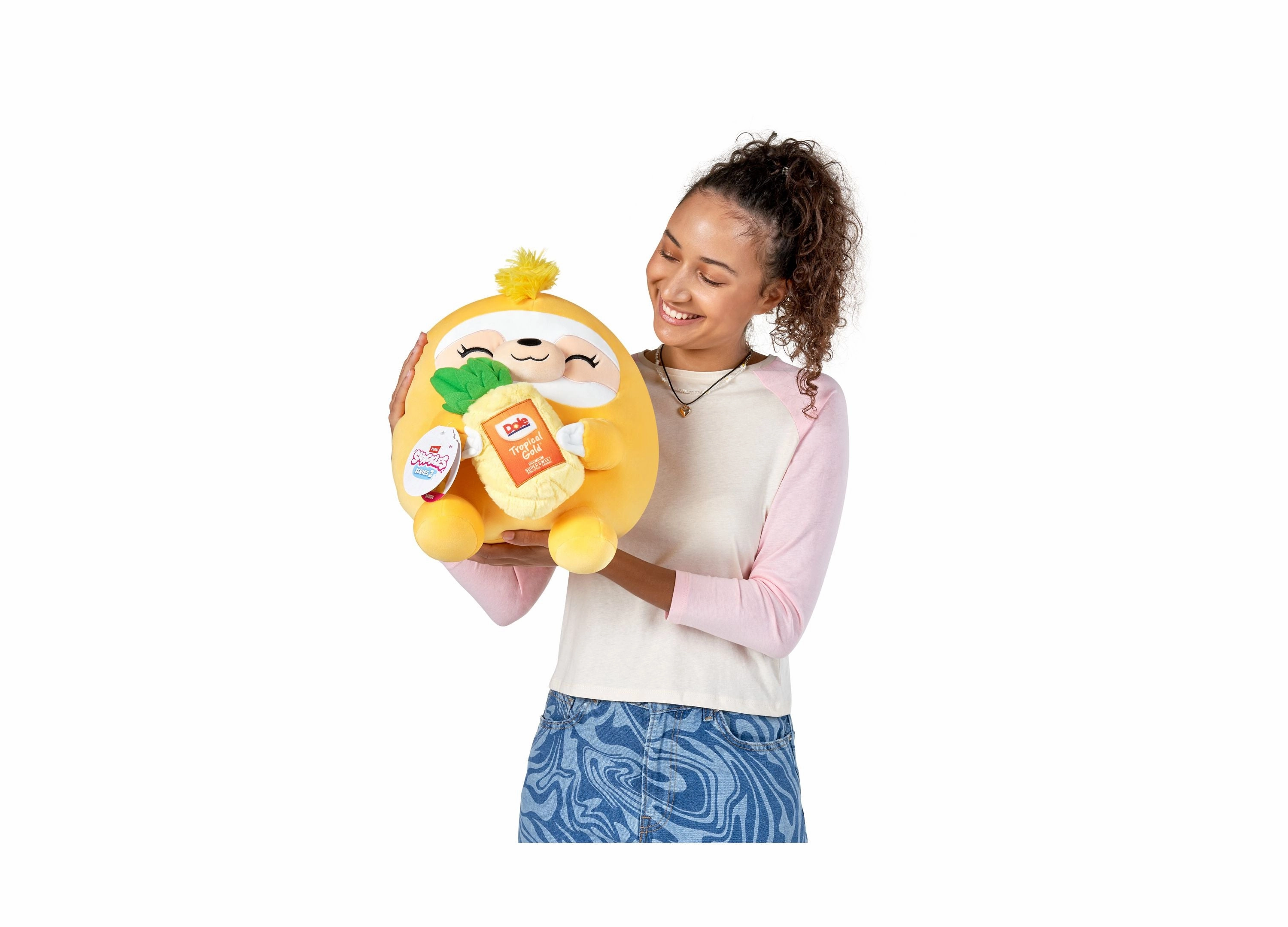 Snackles Zuru 16 inch Large Sloth and Dole Pineapple Plush Toy
