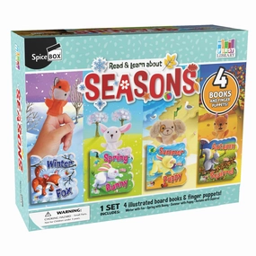 SpiceBox First Library Four Seasons: Interactive 4-Book Set with Finger Puppets