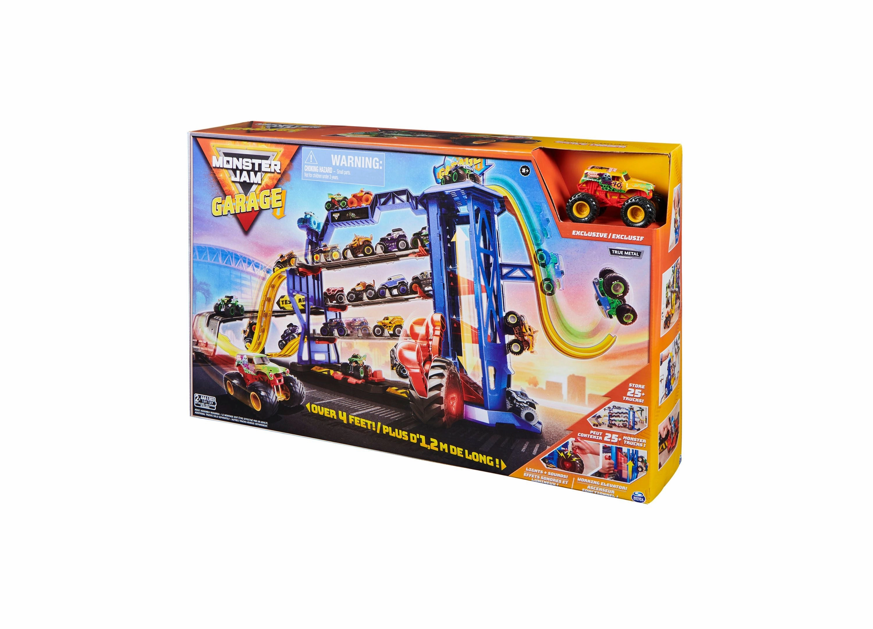 Spin Master Monster Jam 40th Anniversary Garage Playset with Exclusive Die-Cast Truck