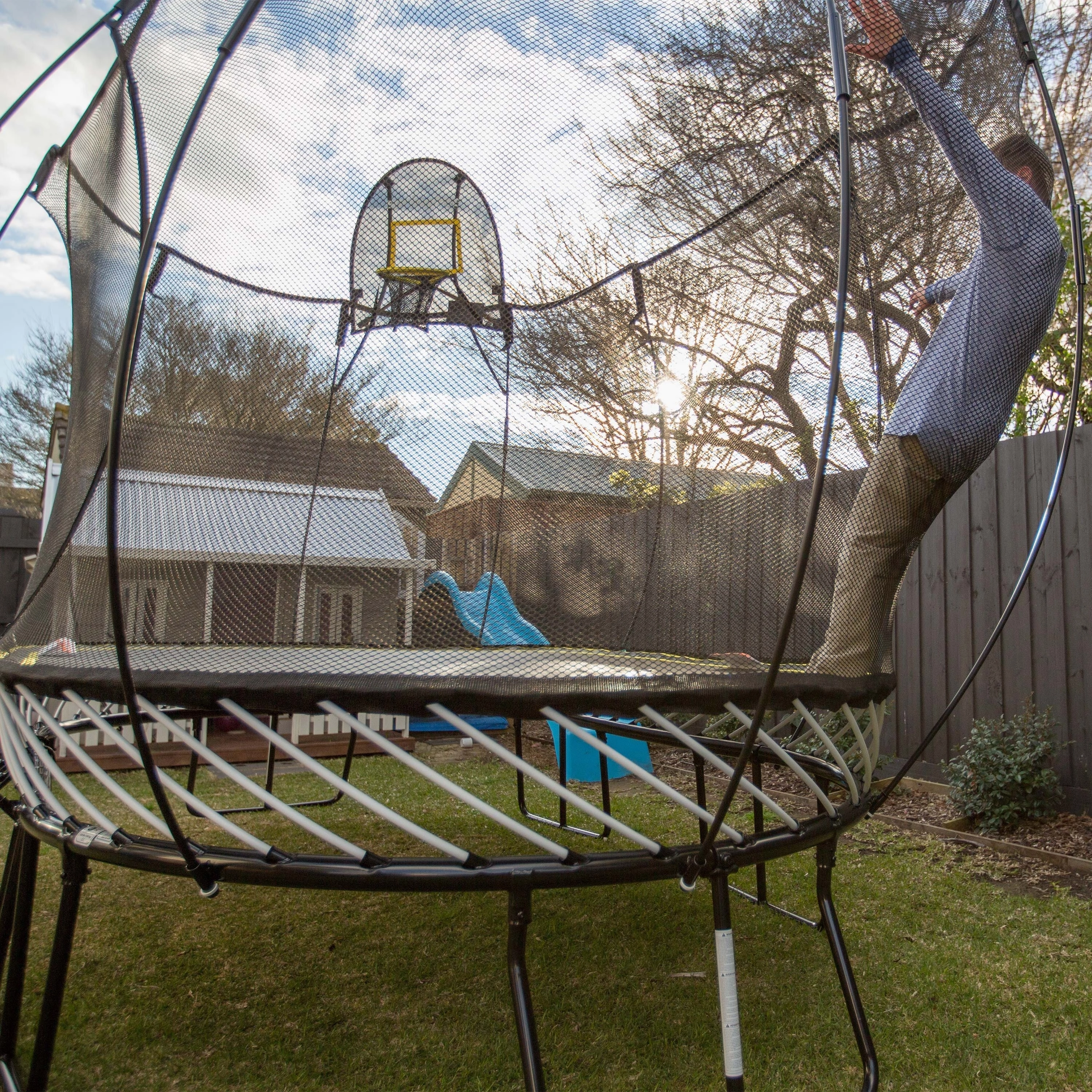 Springfree Compact Round Trampoline With Enclosure - Outdoor Trampoline Activity Toy