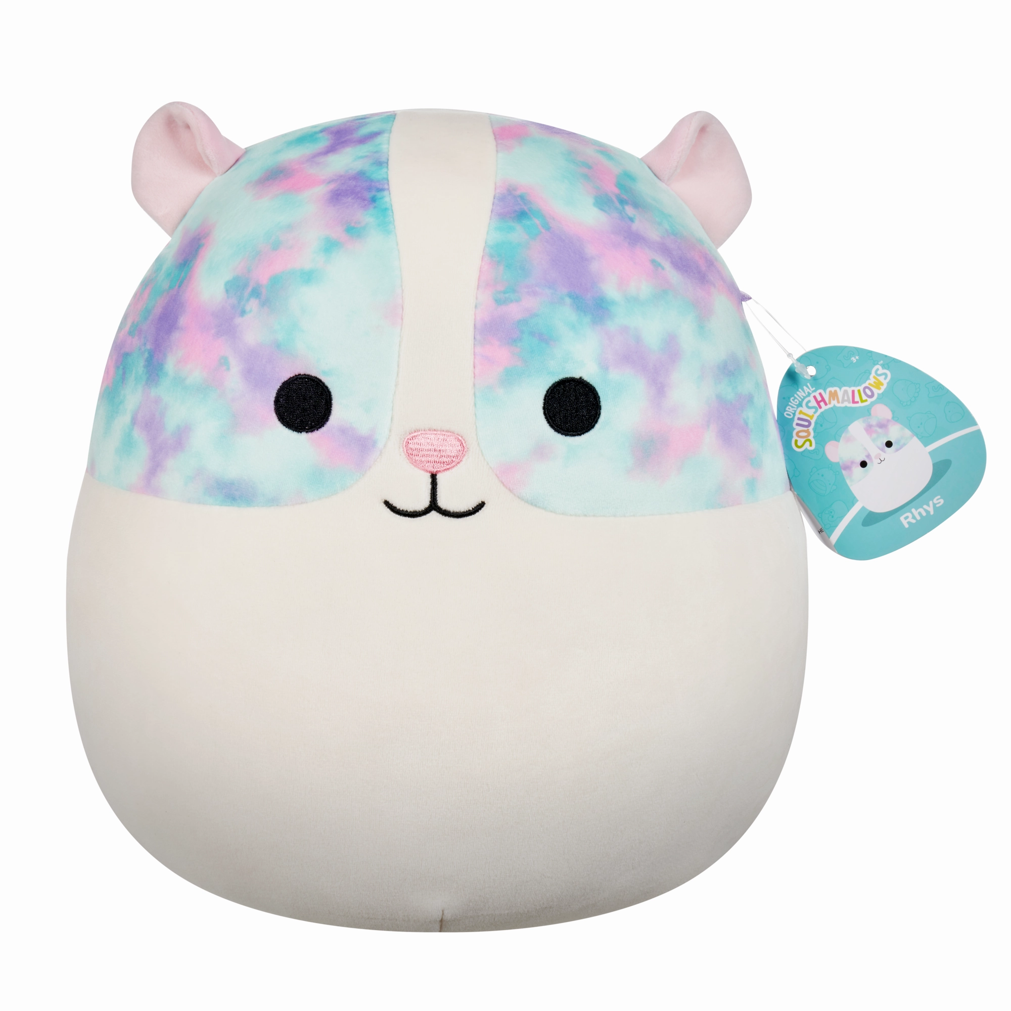 Squishmallows 12 Inch Plush S20 Rhys Guinea Pig With Multicolored Eyepatches
