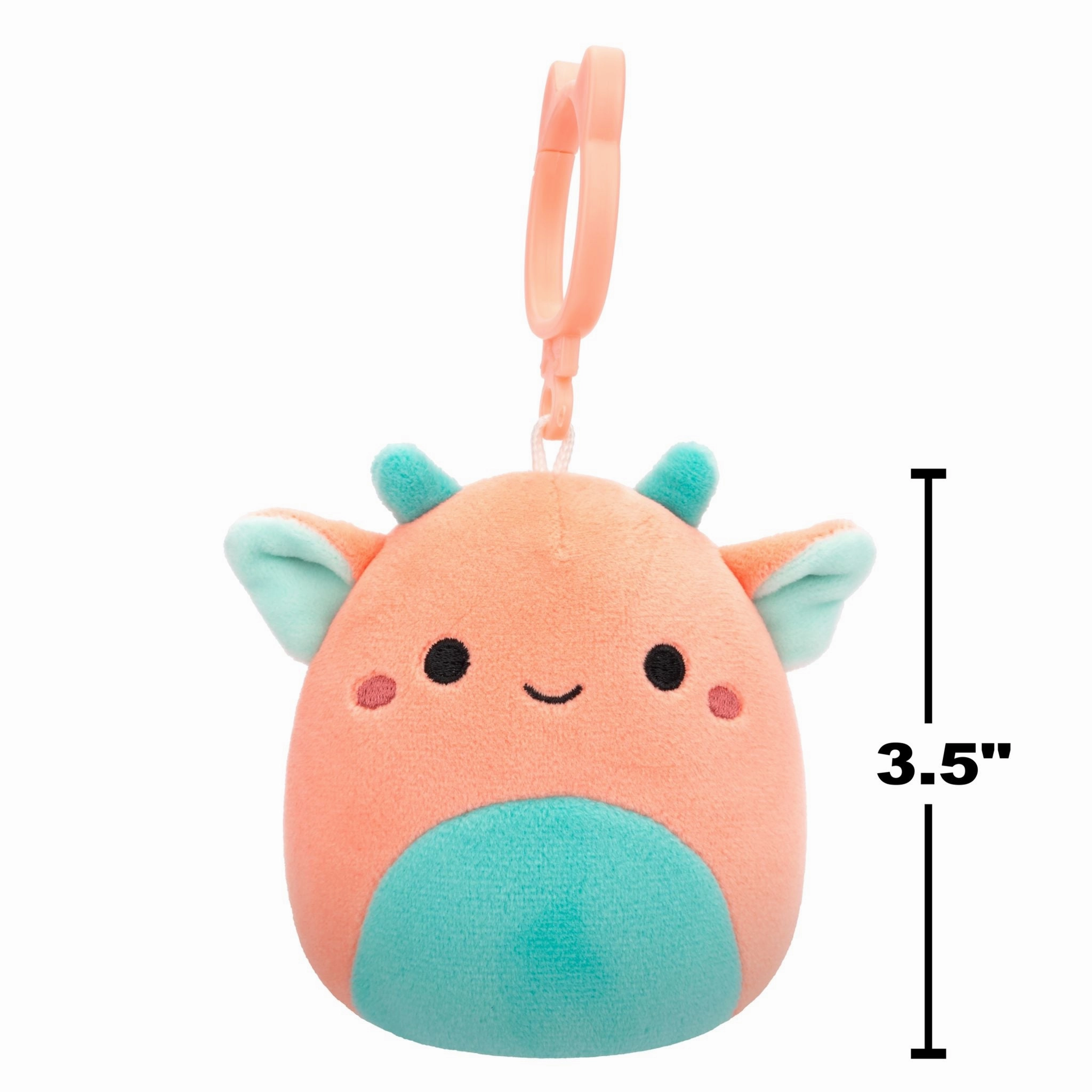 Squishmallows 3.5 Inch Plush Clip-On S20 Chitra Pink And Aqua Goblin