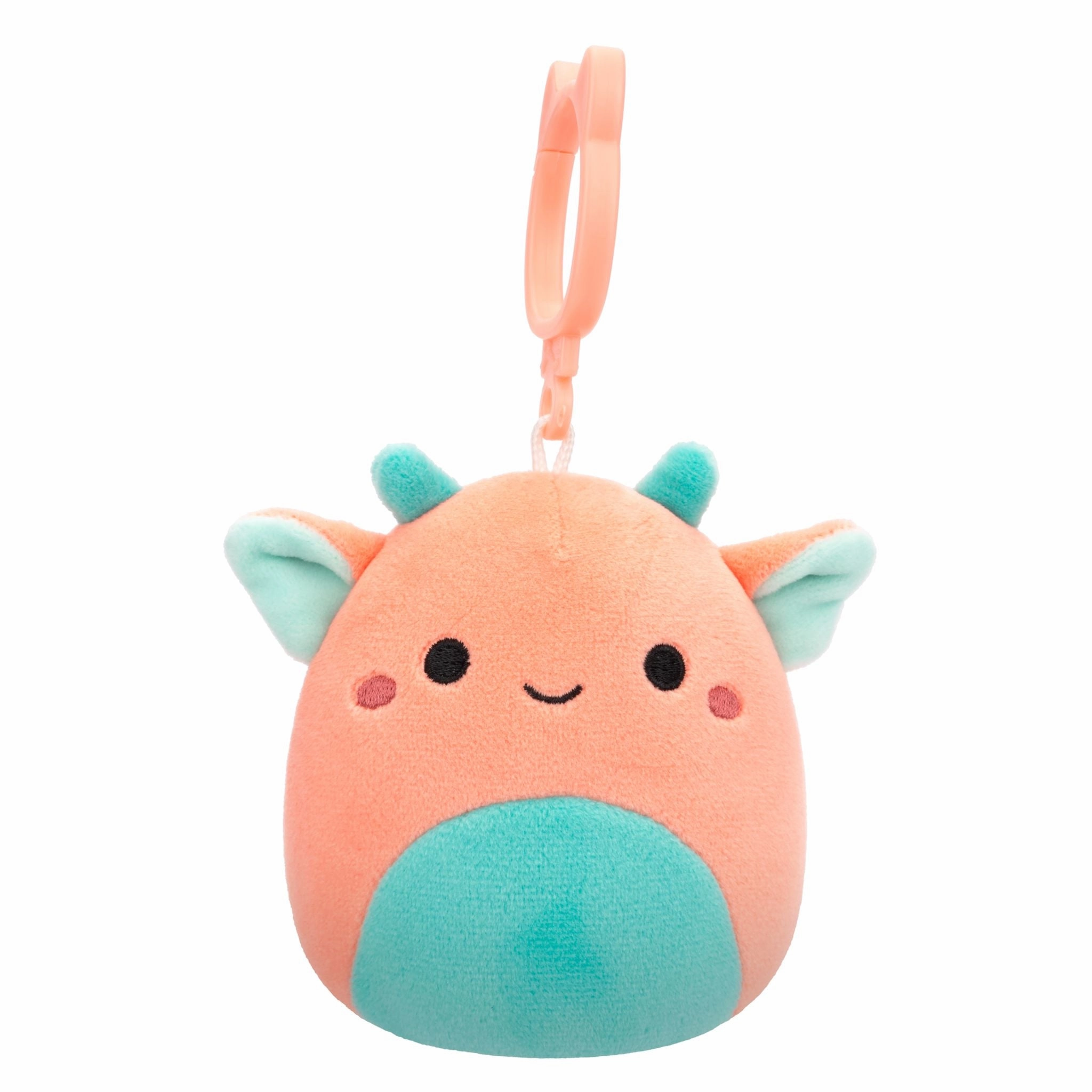 Squishmallows 3.5 Inch Plush Clip-On S20 Chitra Pink And Aqua Goblin