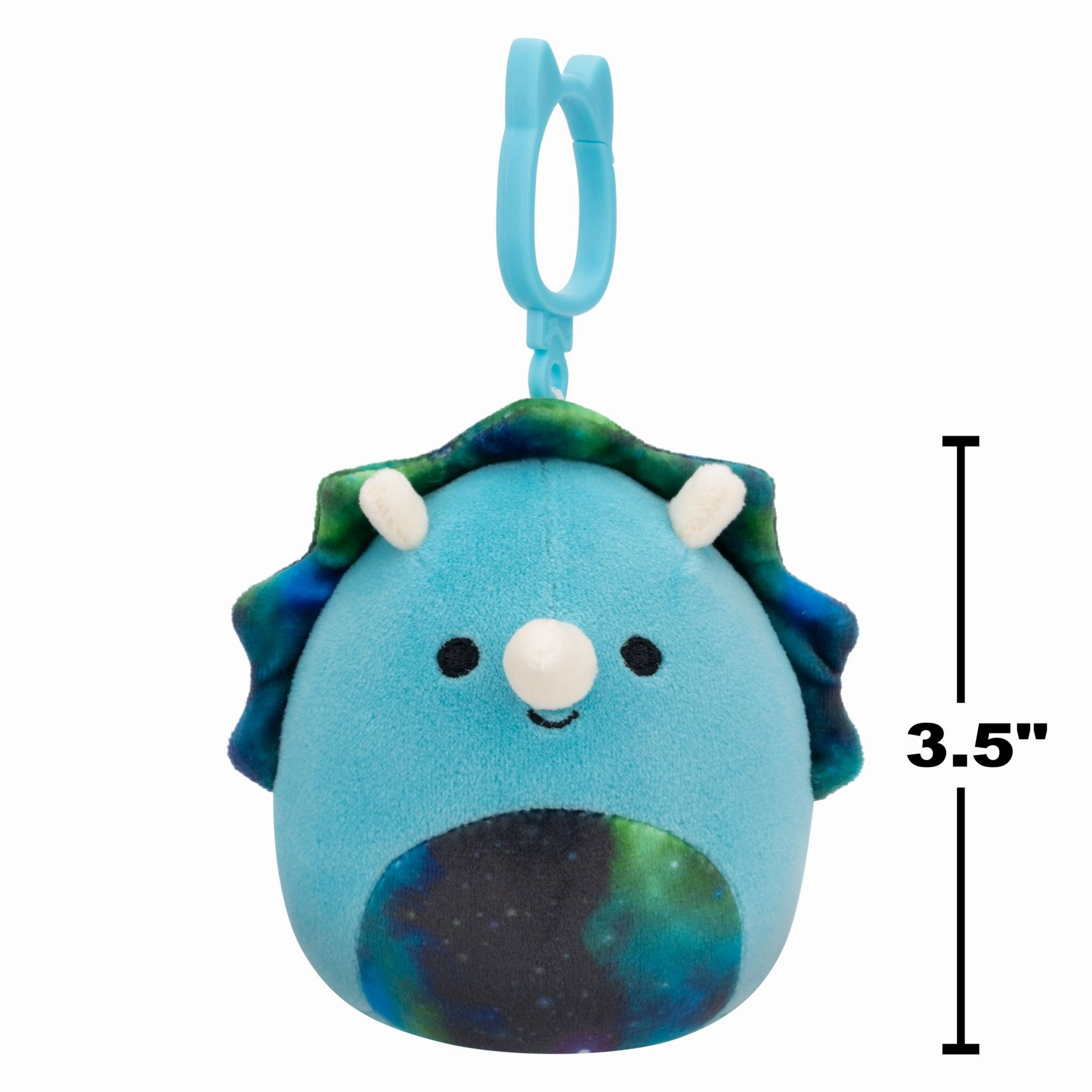 Squishmallows 3.5 Inch Plush Clip-On S20 Vilmos Blue Triceratops