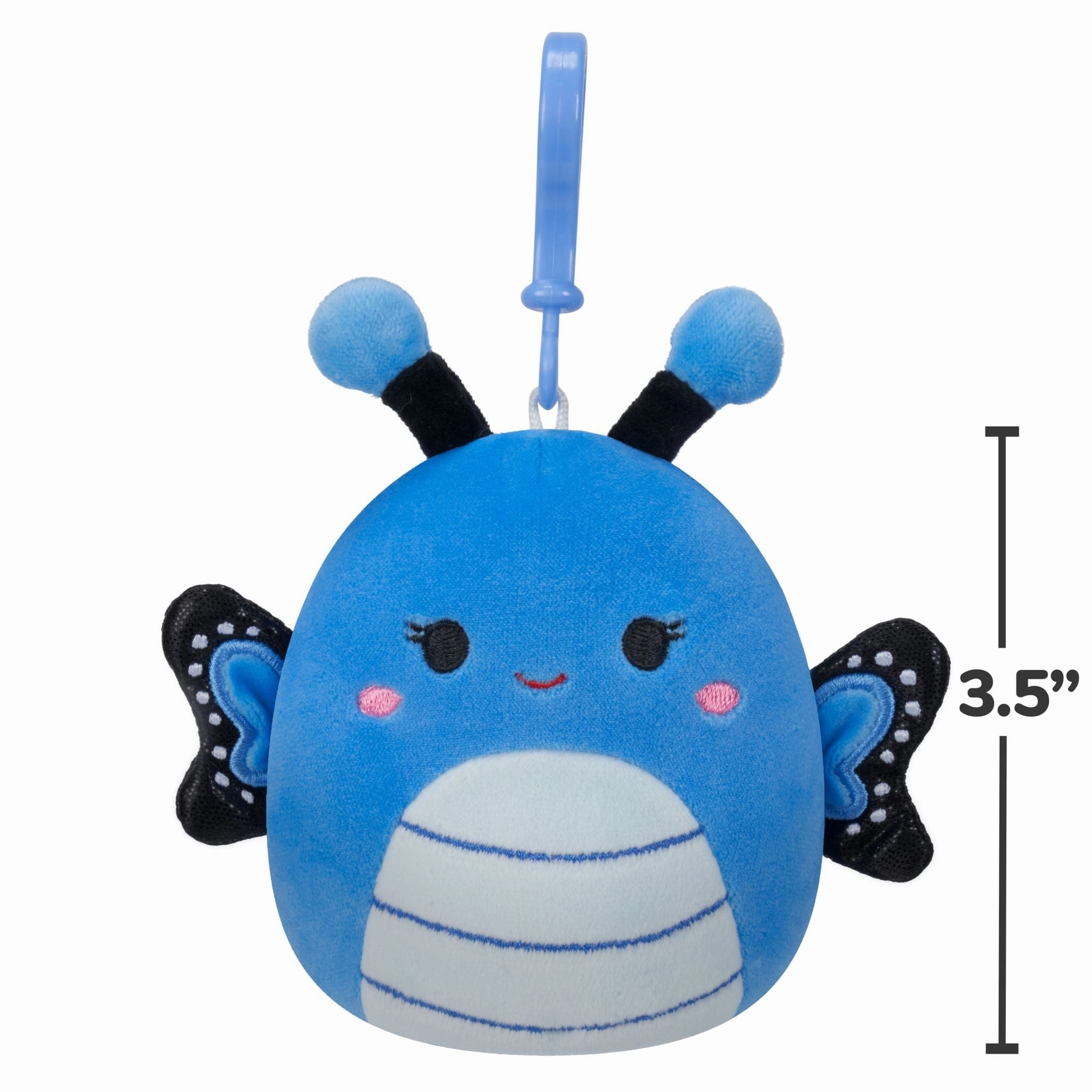 Squishmallows 3.5 Inch Plush Clip-On S20 Waverly Blue Butterfly