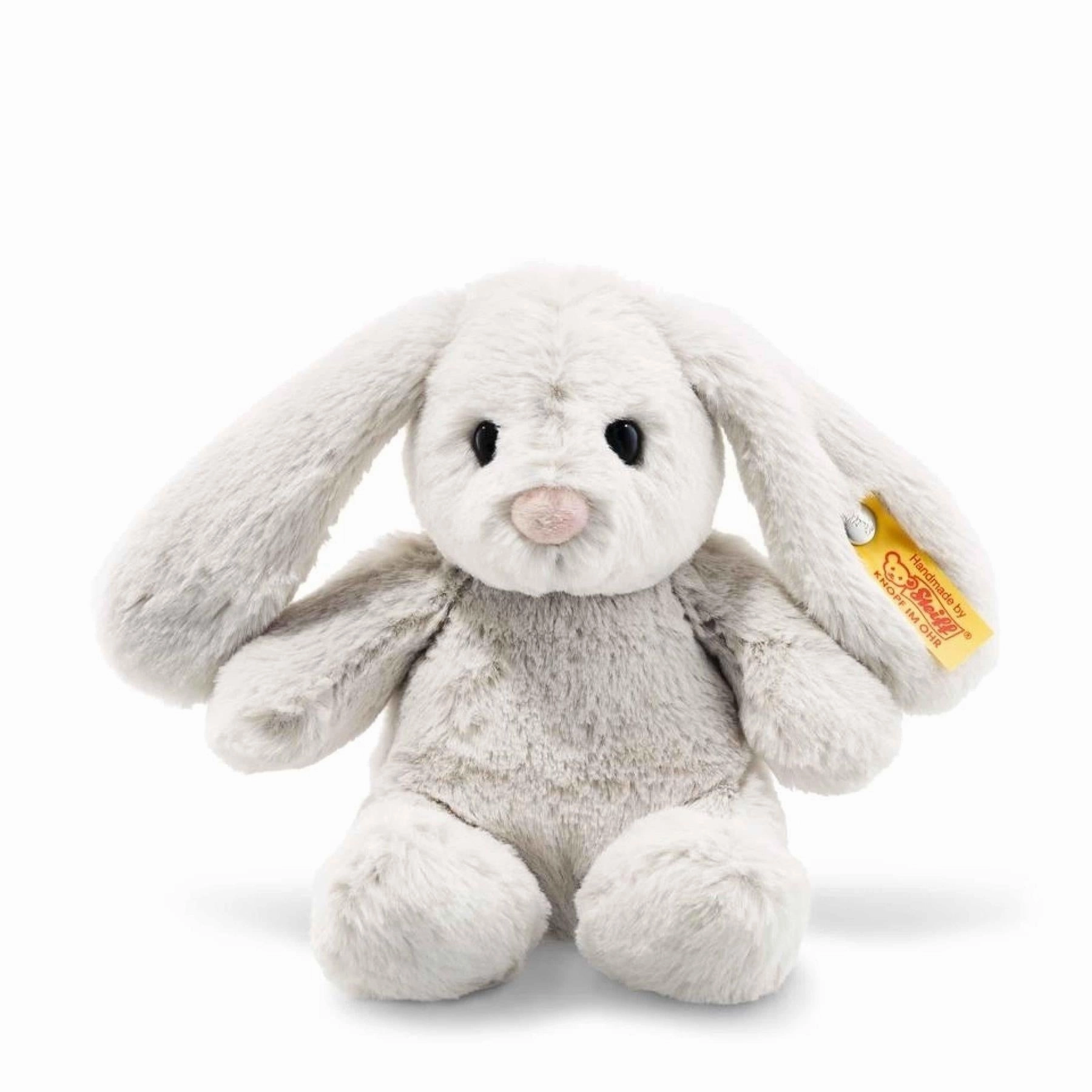 Steiff 18cm Hoppie Rabbit Light Grey Plush Toy Suitable from Birth