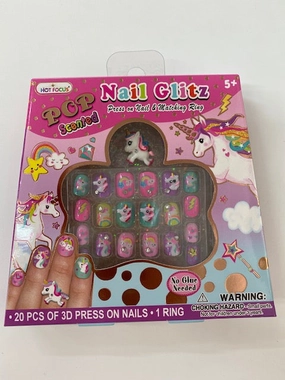 Stick on nails and ring Unicorn