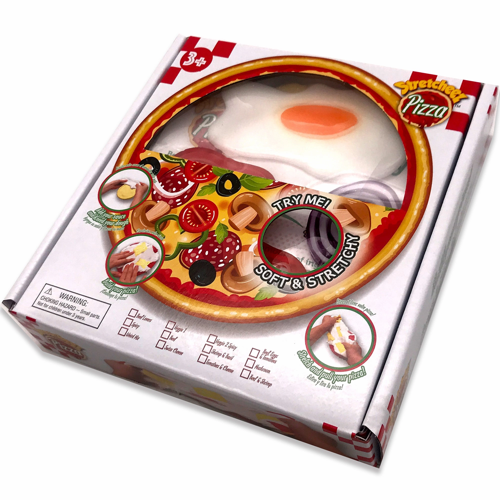 Stretcheez Pizza Playset - Surprise Toppings and Styles - Stretchy Toy Food for Creative Roleplay, Ages 3 