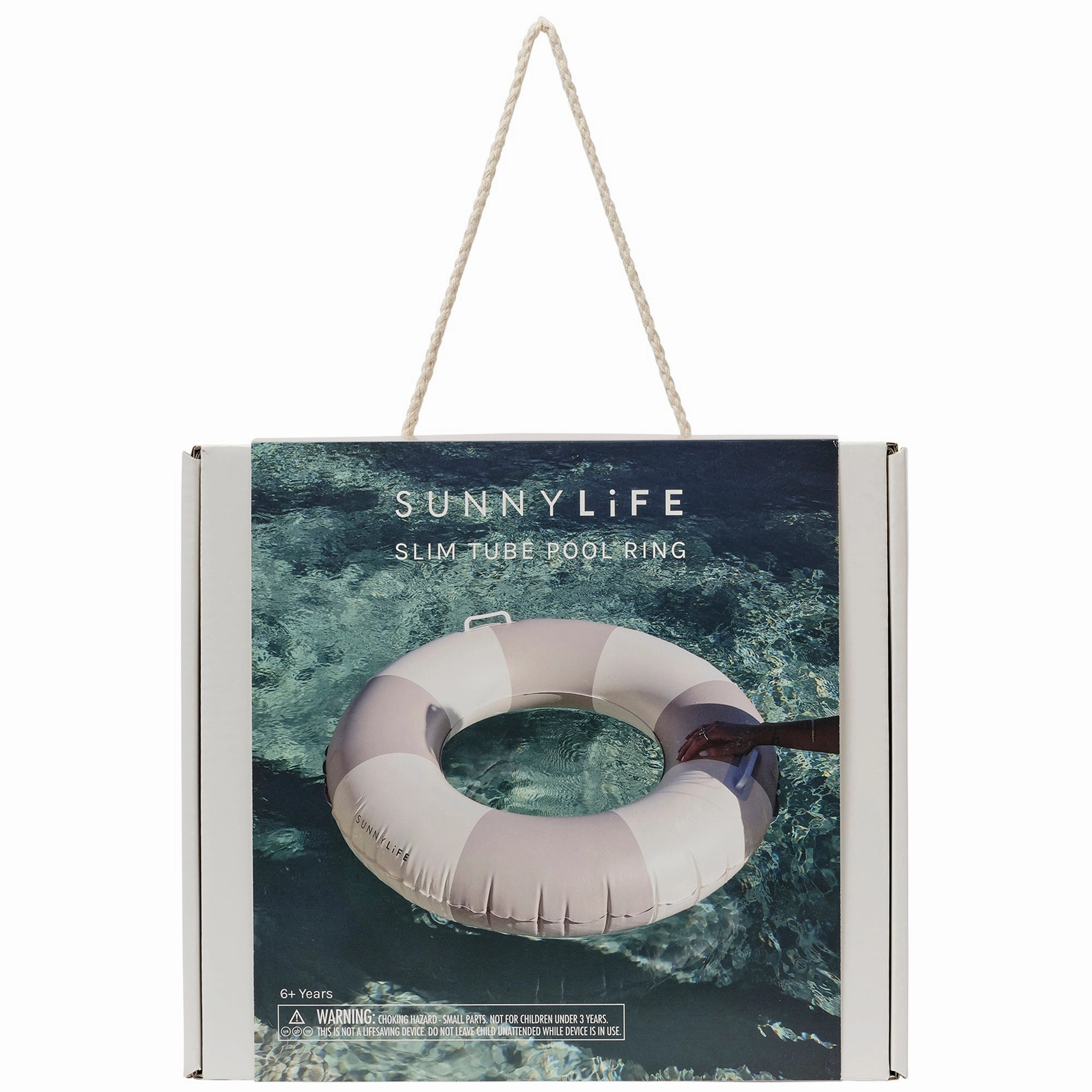 Sunnylife 35" Slim Tube Pool Ring - Rustico Driftwood Stripe Inflatable Float