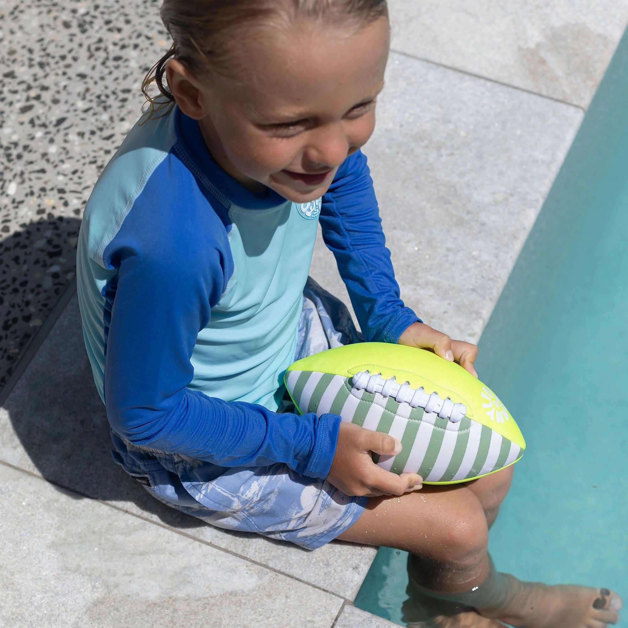 Sunnylife 9" Neoprene Football - Citrus Stripe Inflatable Pool Toy