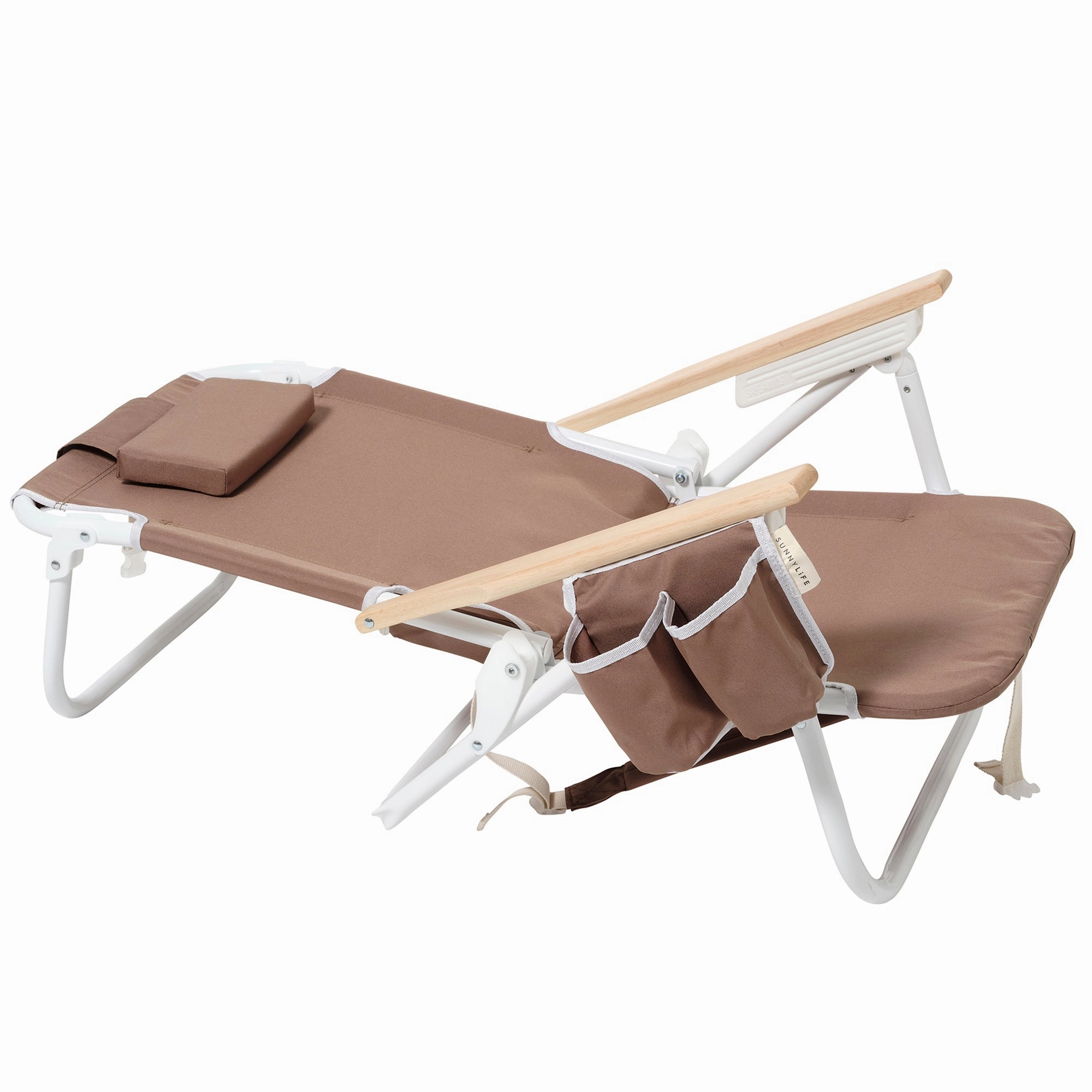 Sunnylife Deluxe Beach Chair - Rustico Driftwood with Cooler & Drink Holder