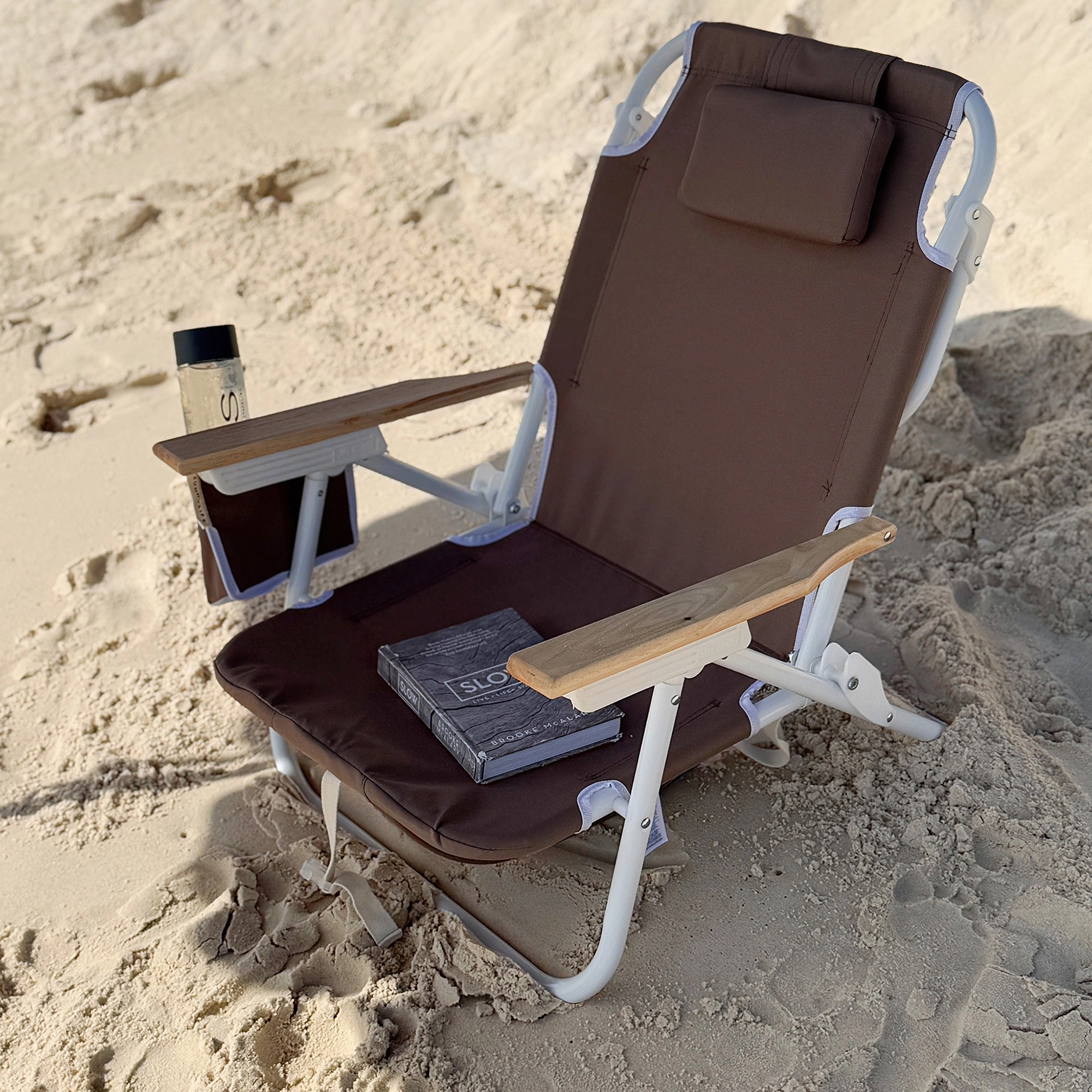 Sunnylife Deluxe Beach Chair - Rustico Driftwood with Cooler & Drink Holder