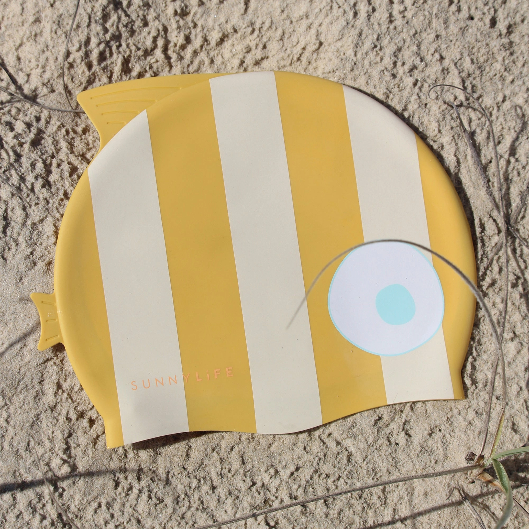Sunnylife Finn The Fish Kids' Silicone Swim Cap, Ages 3-9