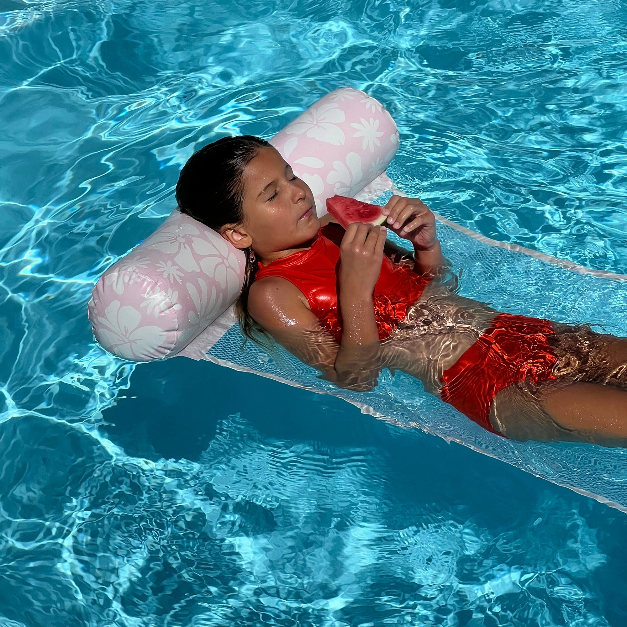 Sunnylife Hammock Float Stole My Heart Pink Floral Inflatable Lounger
