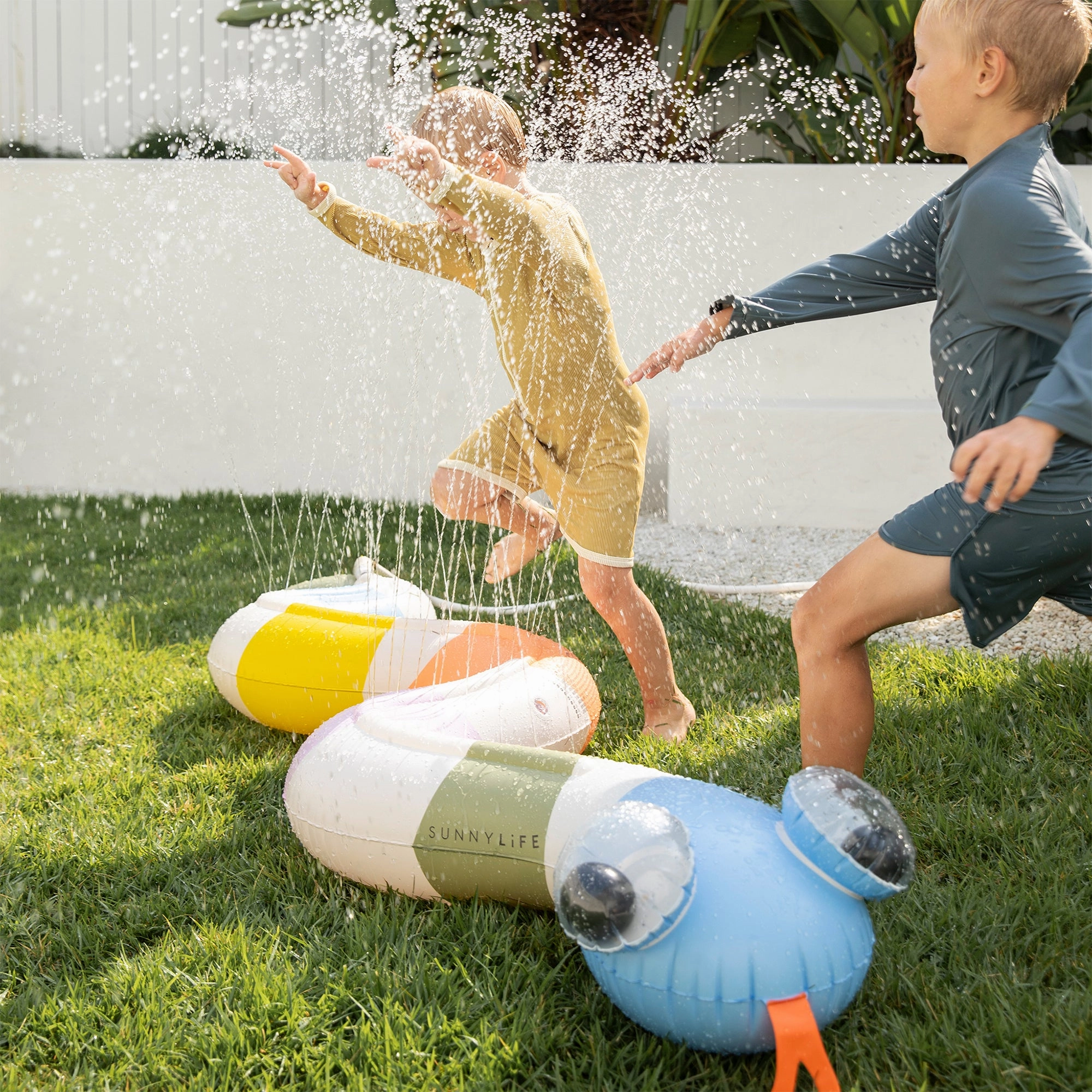 Sunnylife Inflatable Sprinkler - Into the Wild Snake, 72" Pastel Stripe